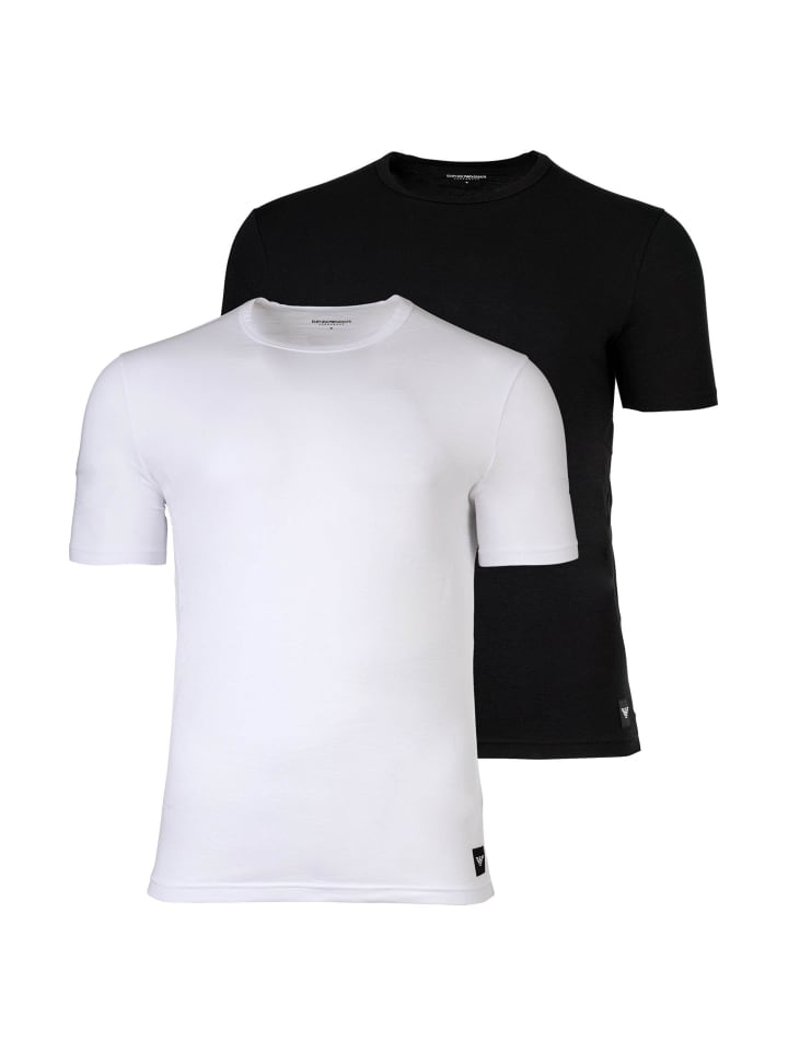 

Emporio Armani Комплект из двух футболок, черно-белые, Черный, Emporio Armani Комплект из двух футболок, черно-белые