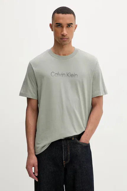 Футболка с надписью Calvin Klein, зеленый