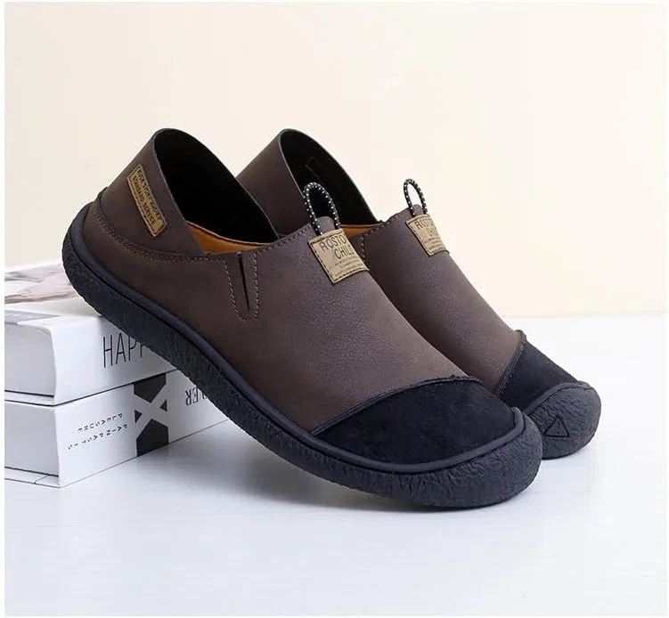Мужские лоферы повседневные, без бренда, модель Casual Loafers, темно-коричневый HoaloX — фото 3