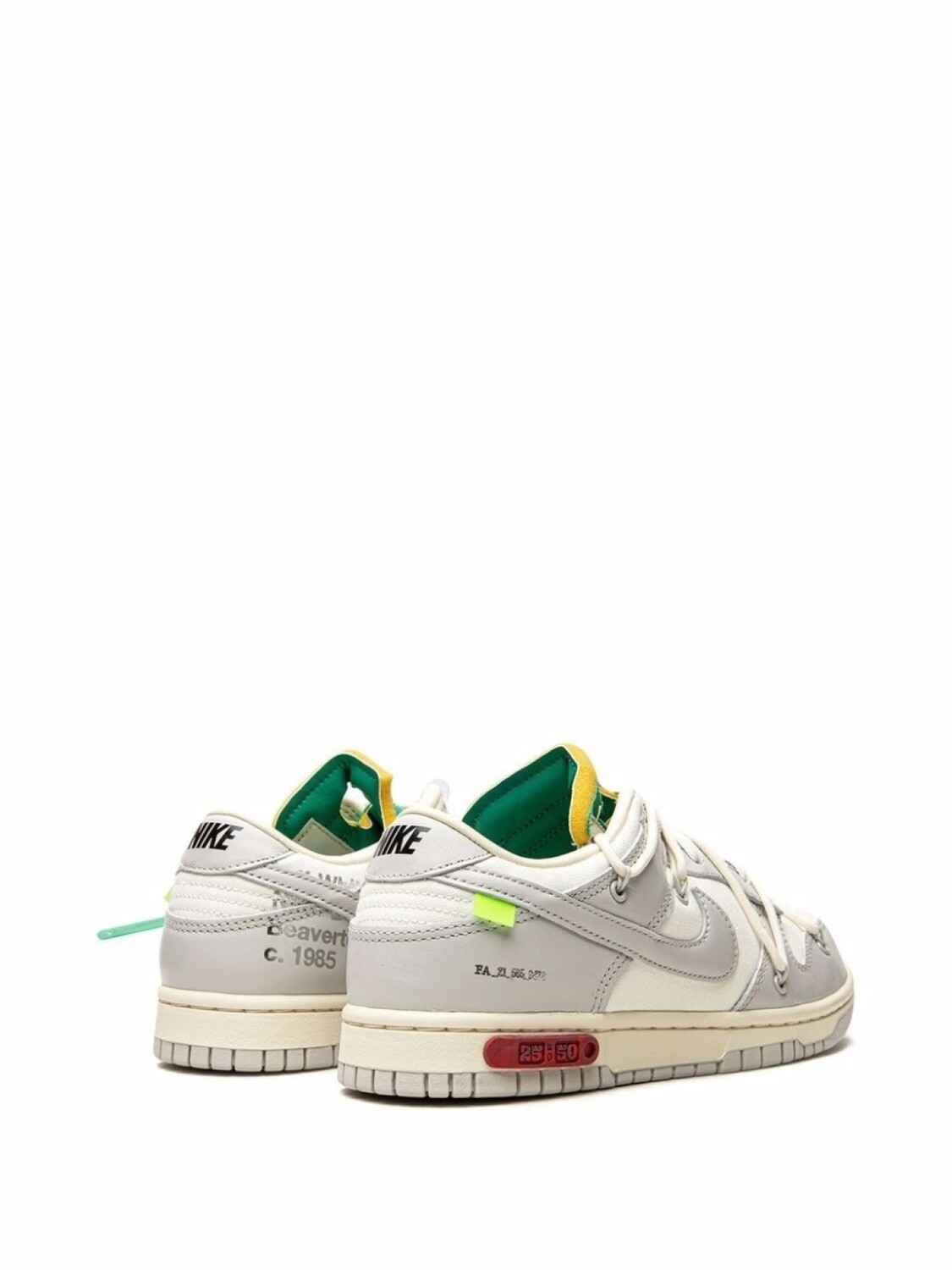 Кроссовки Dunk Low из коллаборации с Off-White Nike X Off-White, серый — фото 3