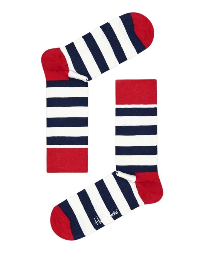 

Носки женские Happy Socks с принтом в полоску, сине-белый