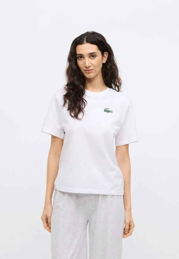 Пижамная рубашка Lacoste, White/Green, короткий рукав — фото 3