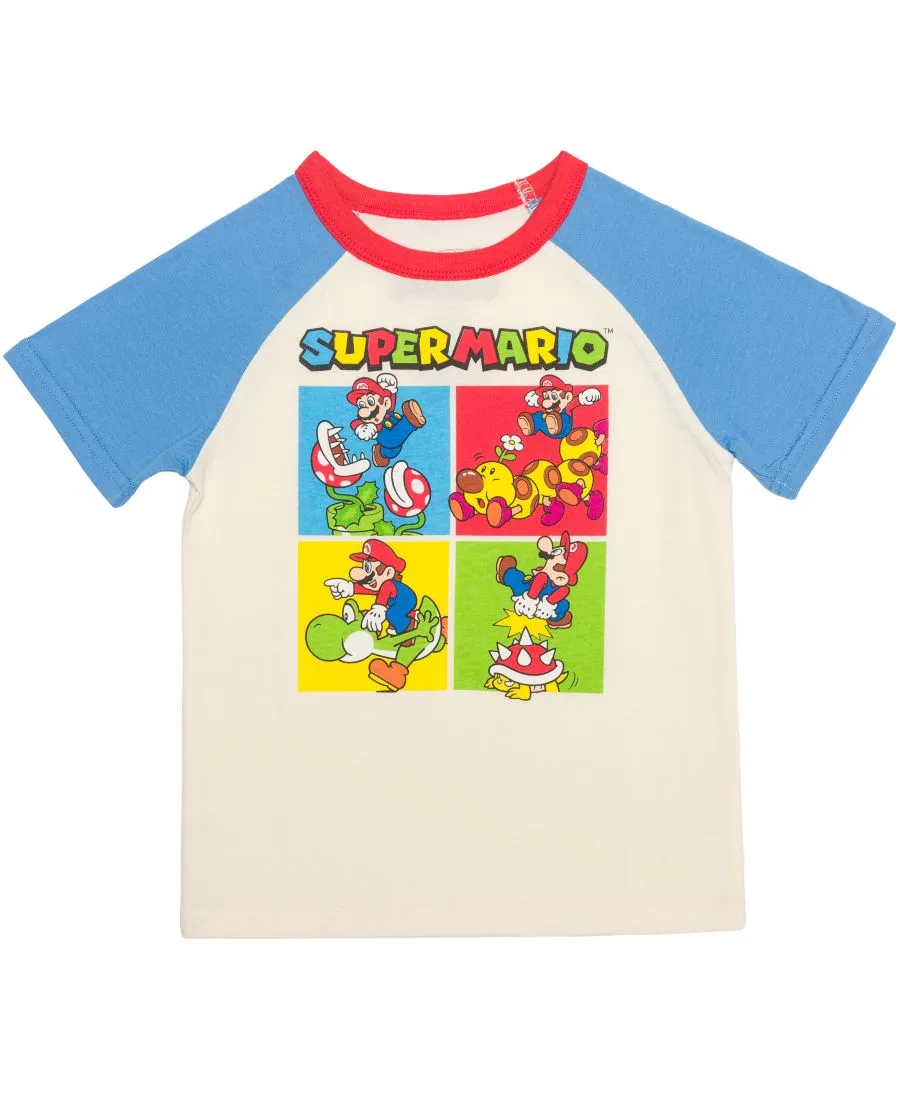 Детская футболка с коротким рукавом «Супер Марио» для мальчиков 2T-5T Mario Bros., белый