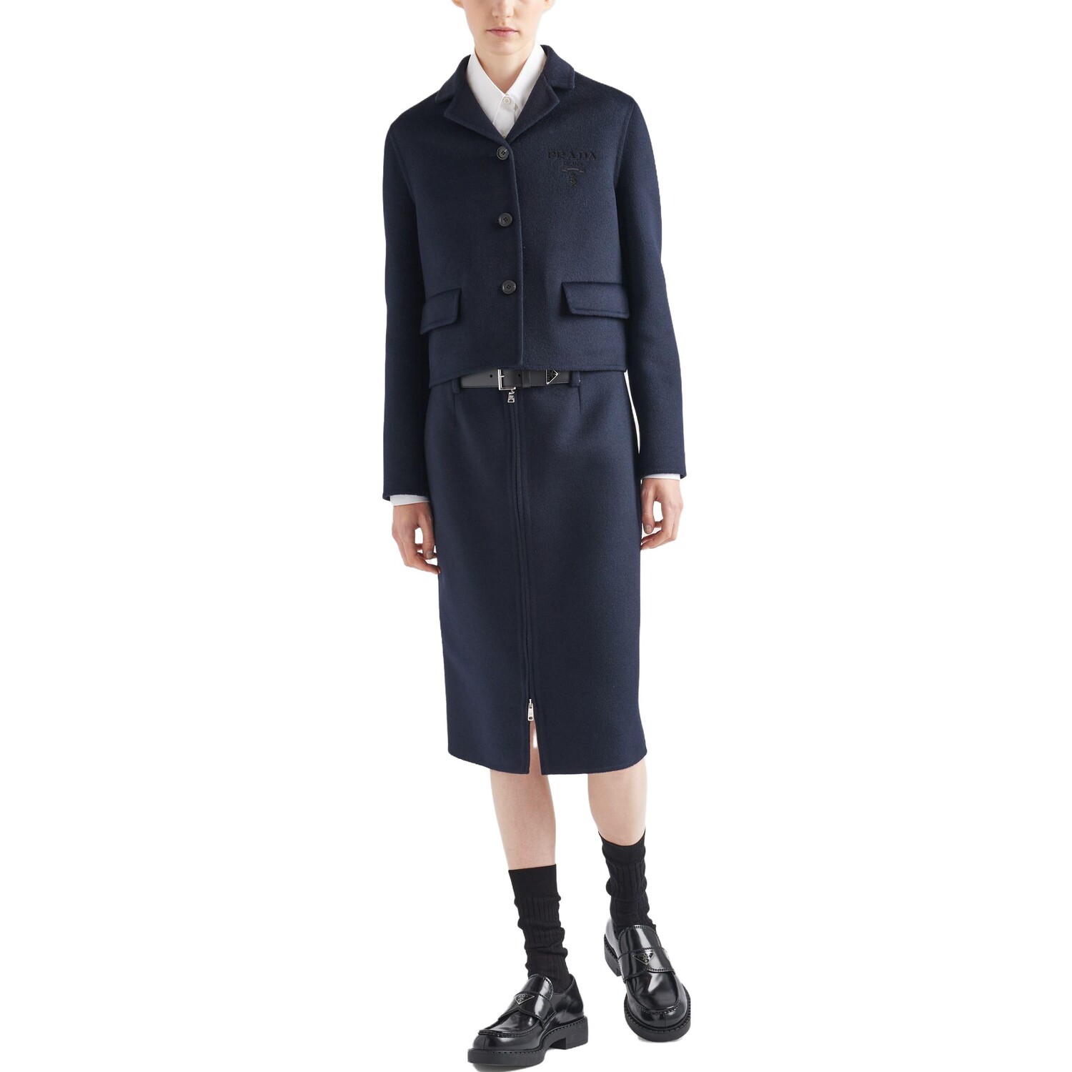 Пальто женское синее Prada — фото 2