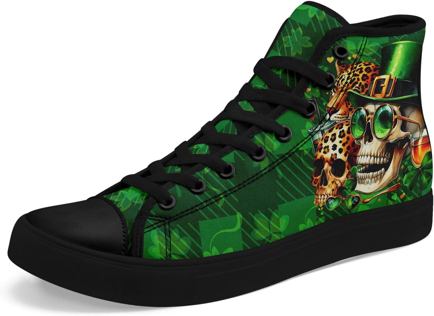 

Мужские стильные кроссовки на высокой подошве AWSOLE с черепом, текстильные, подарок для женщин, зеленые, удобные, дышащие, модные, повседневные, на плоской подошве, для прогулок