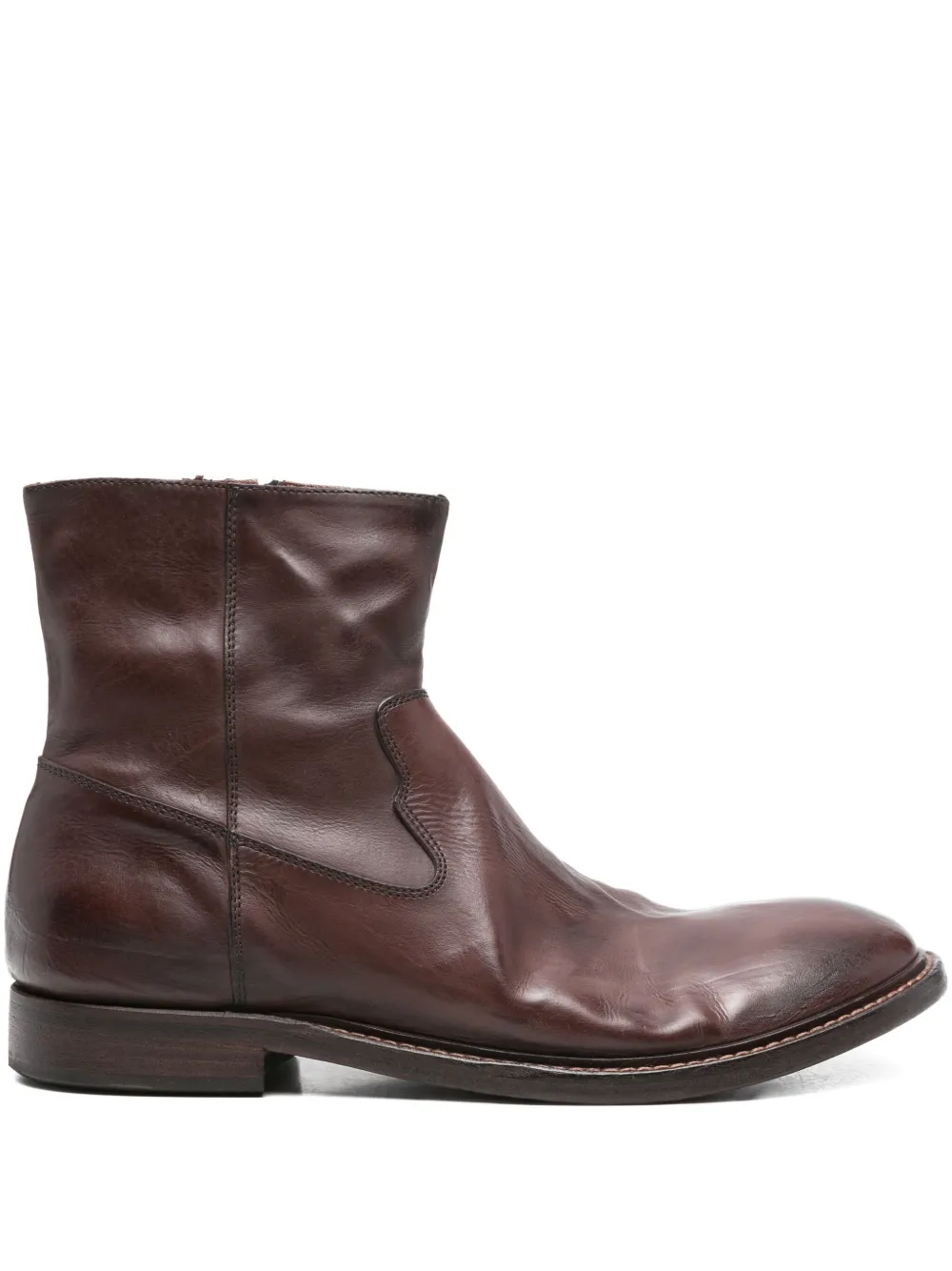 

Кожаные ботинки с застежкой-молнией Moma, коричневый