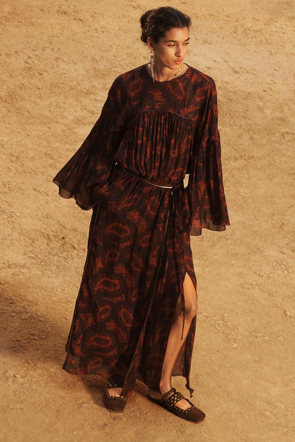 

Юбка миди с принтом ZARA, цвет Printed