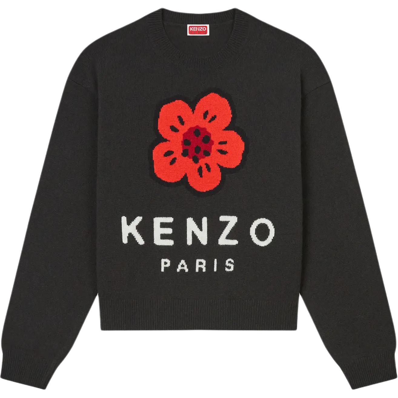 

Вязаный джемпер с цветочным принтом «Боке» KENZO, черный