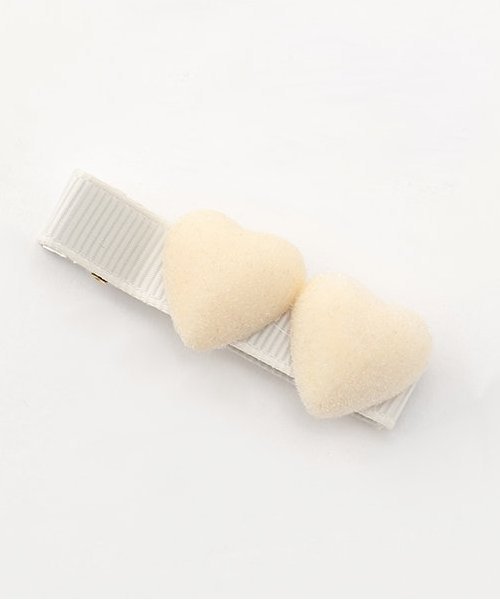 Заколки для волос в форме сердца (2 шт.) Petit Main, ivory — фото 3
