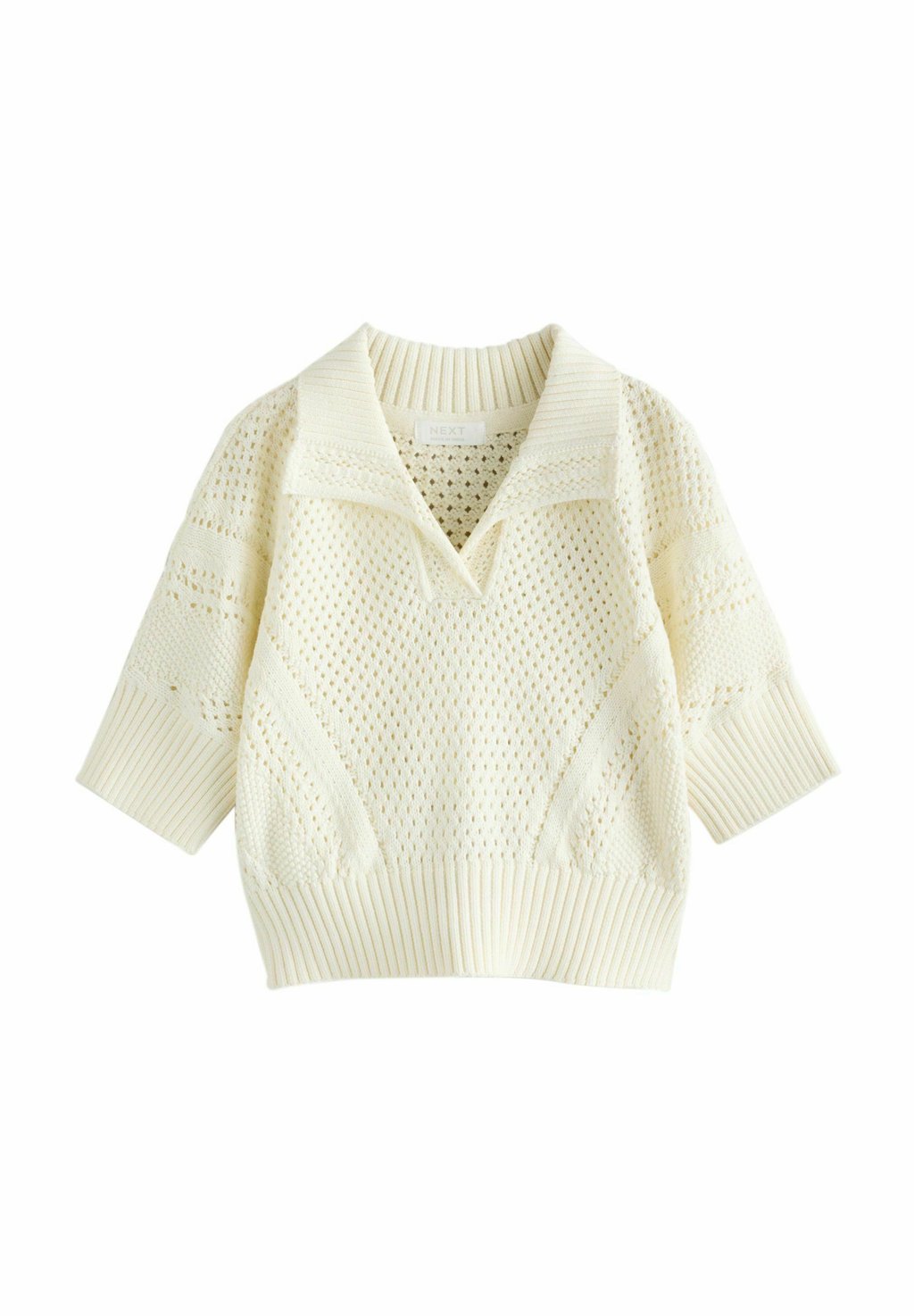 

Свитер SHORT SLEEVED COLLAR Next, бежевый