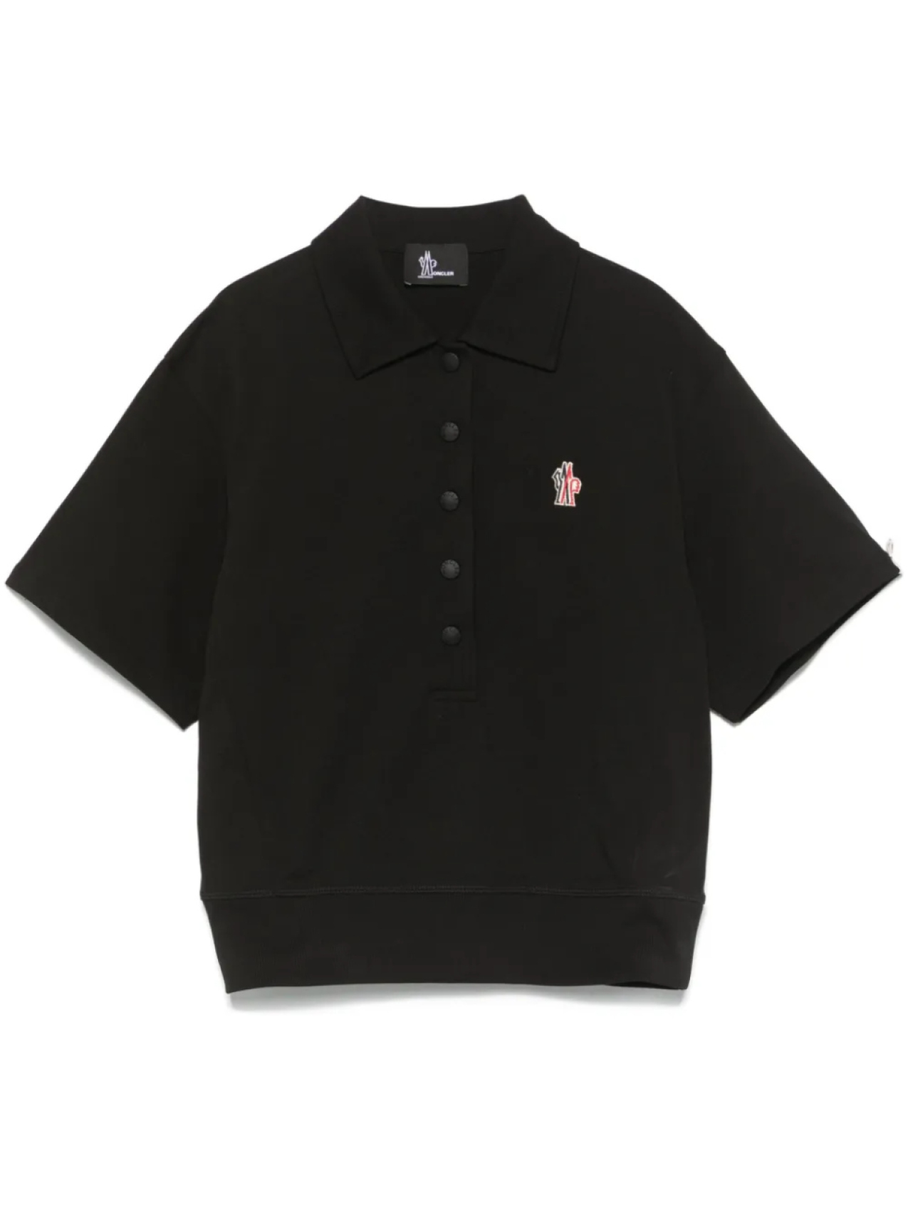 

Футболка-поло из хлопка с нашивкой-логотипом Moncler Grenoble, черный