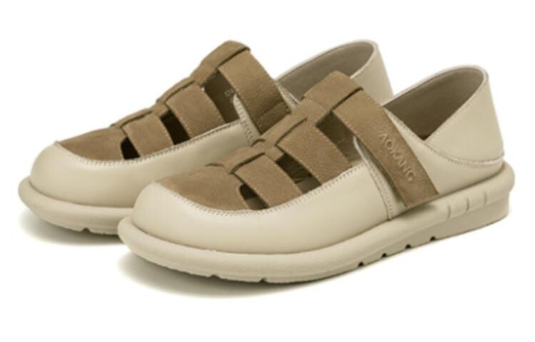 Туфли женские повседневные Women's Casual Shoes Women's Khaki Apricot Aokang — фото 2