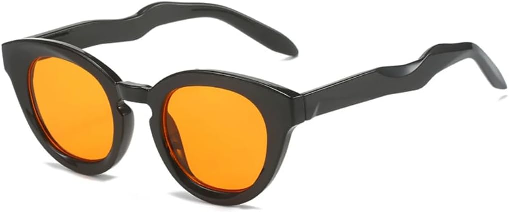 

Модные солнцезащитные очки с овальными прозрачными линзами с градиентом цвета «океан» для женщин и мужчин, защита от УФ-излучения UV400, винтажный стиль TVTBBVV, Black Orange
