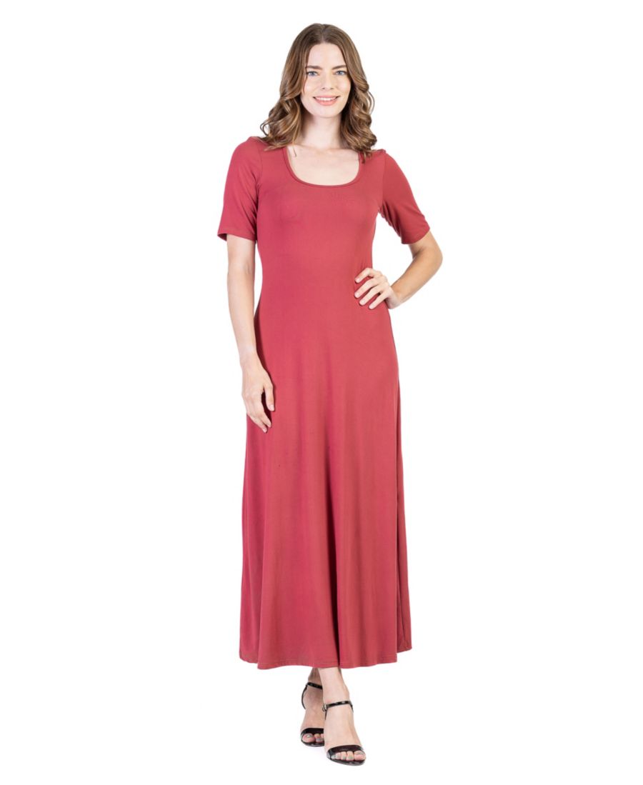 

Миниатюрное повседневное макси-платье 24seven Comfort Apparel, Brick