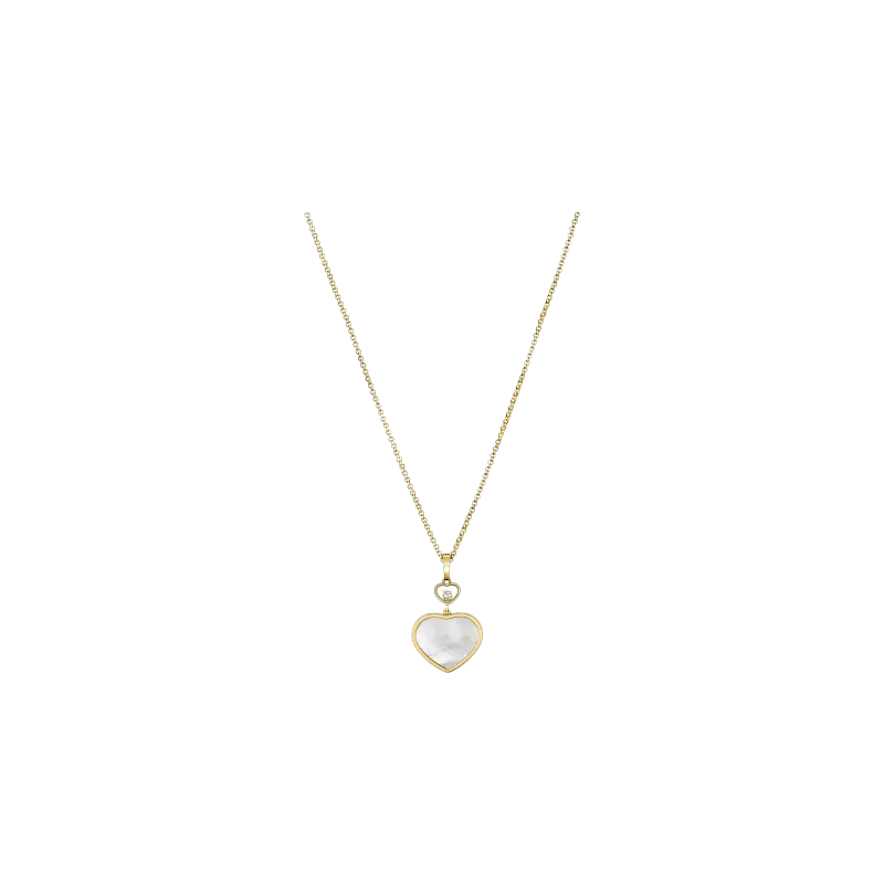 

Chopard - кулон с цепочкой happy hearts, этичное желтое золото, бриллиант, перламутр - 797482-0301 CHOPARD