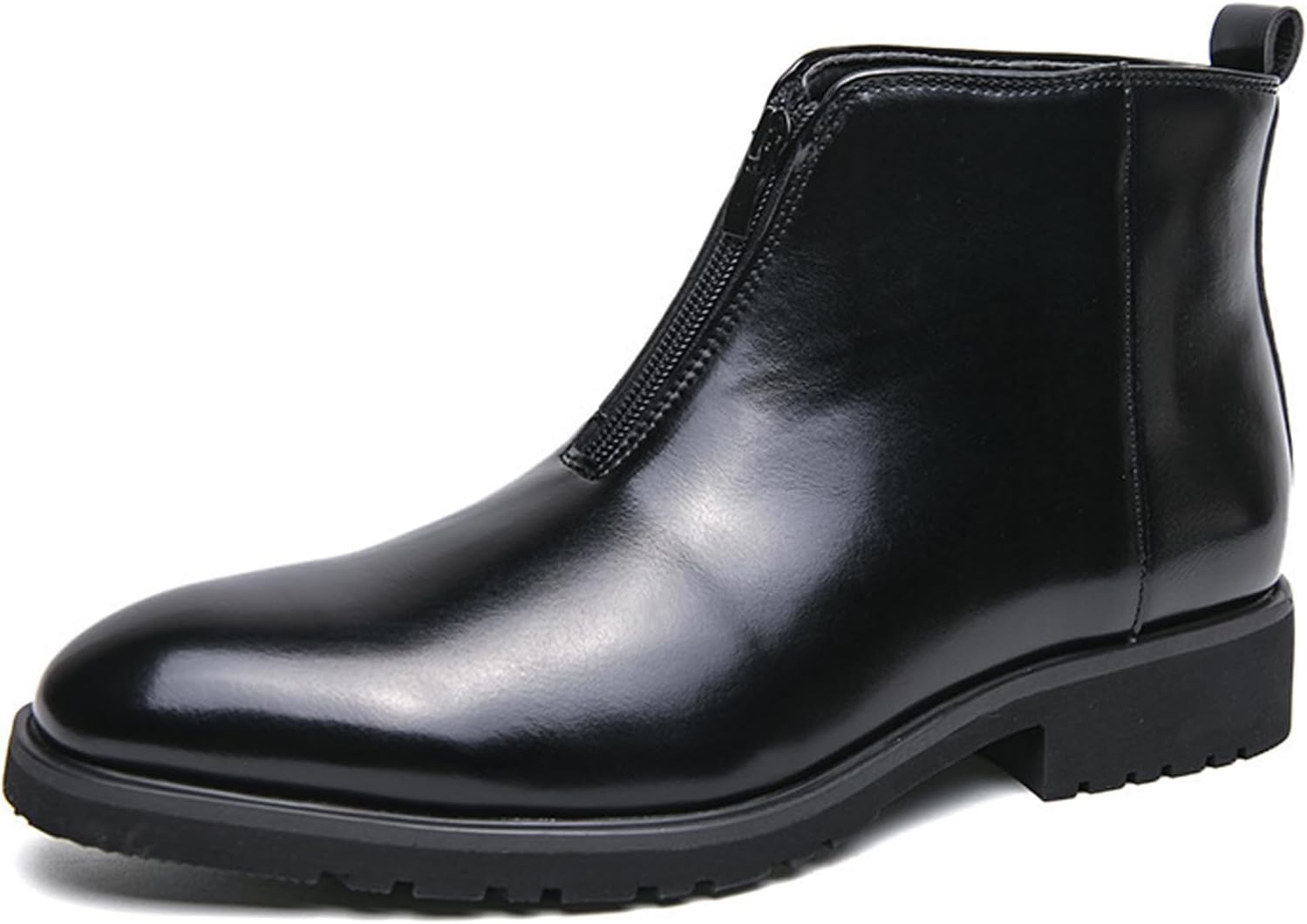 

Мужские ботинки TZNBGGE Chelsea с передней застежкой-молнией, зауженным носком, мягкой натуральной кожей, осенние и зимние, на щиколотку, для формального и повседневного ношения, черный