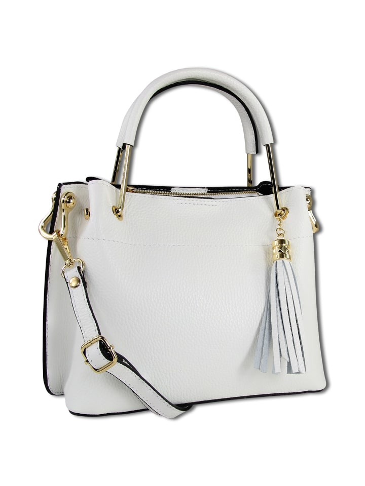 

Наплечная сумка Toscanto Umhängetasche, Handtasche Leder weiß ca. 30cm
