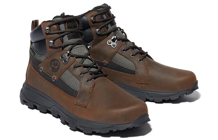 Мужские уличные ботинки Timberland Treeline комбинированные высокие, черный/коричневый — фото 4