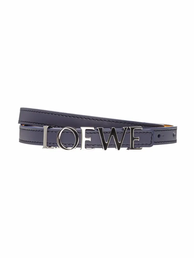 

Кожаный ремень с логотипом Loewe, тёмно-синий