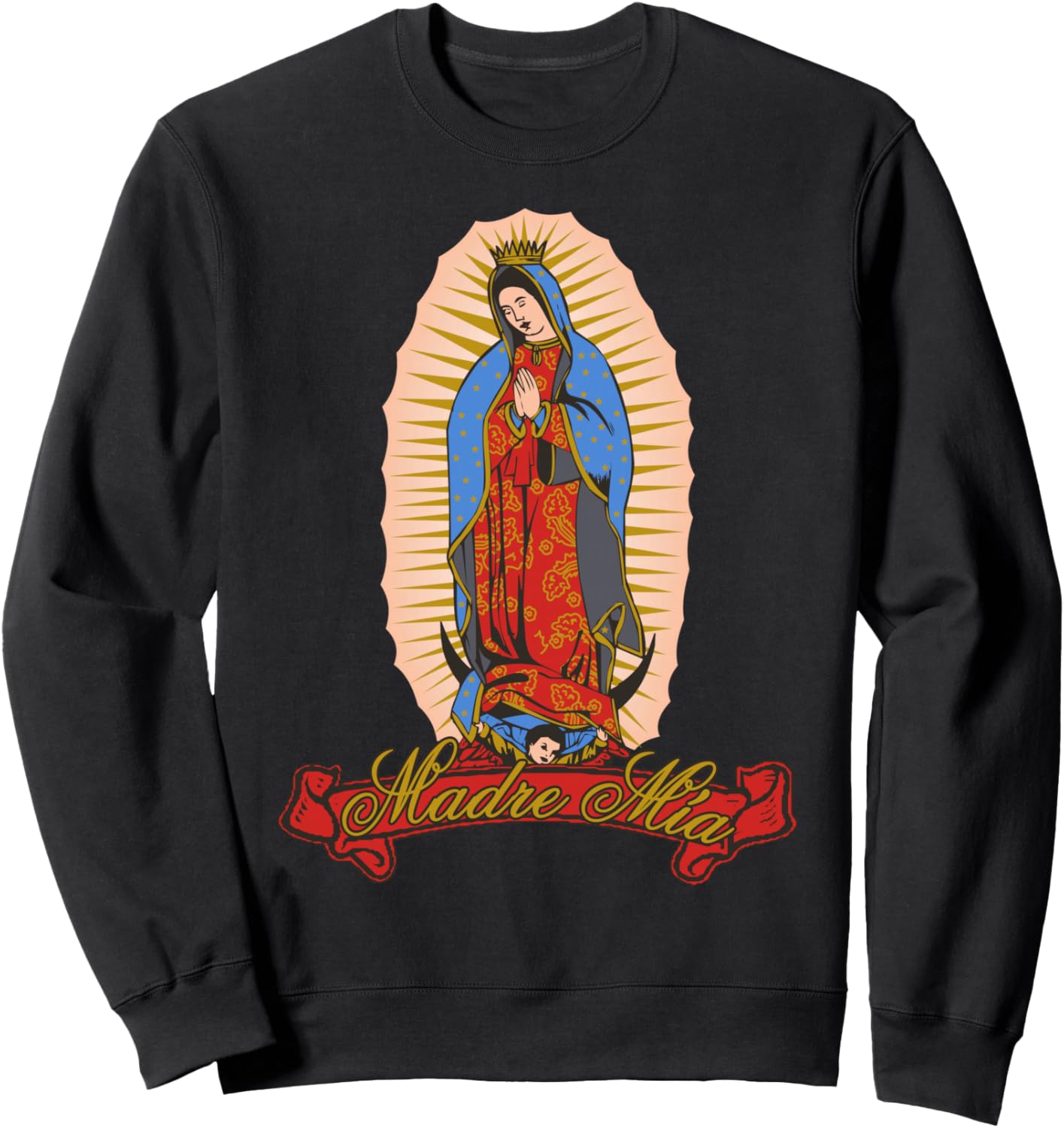 

Богоматерь Гваделупская, Дева Мария, спасибо, Матерь, моя толстовка Our Lady Virgen De Guadalupe Saint Virgin Mary, черный