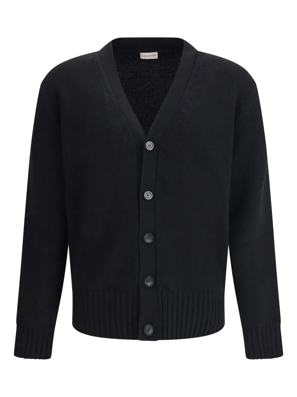 

Кардиган с застёжкой на пуговицы и нашивкой с логотипом Moncler, черный