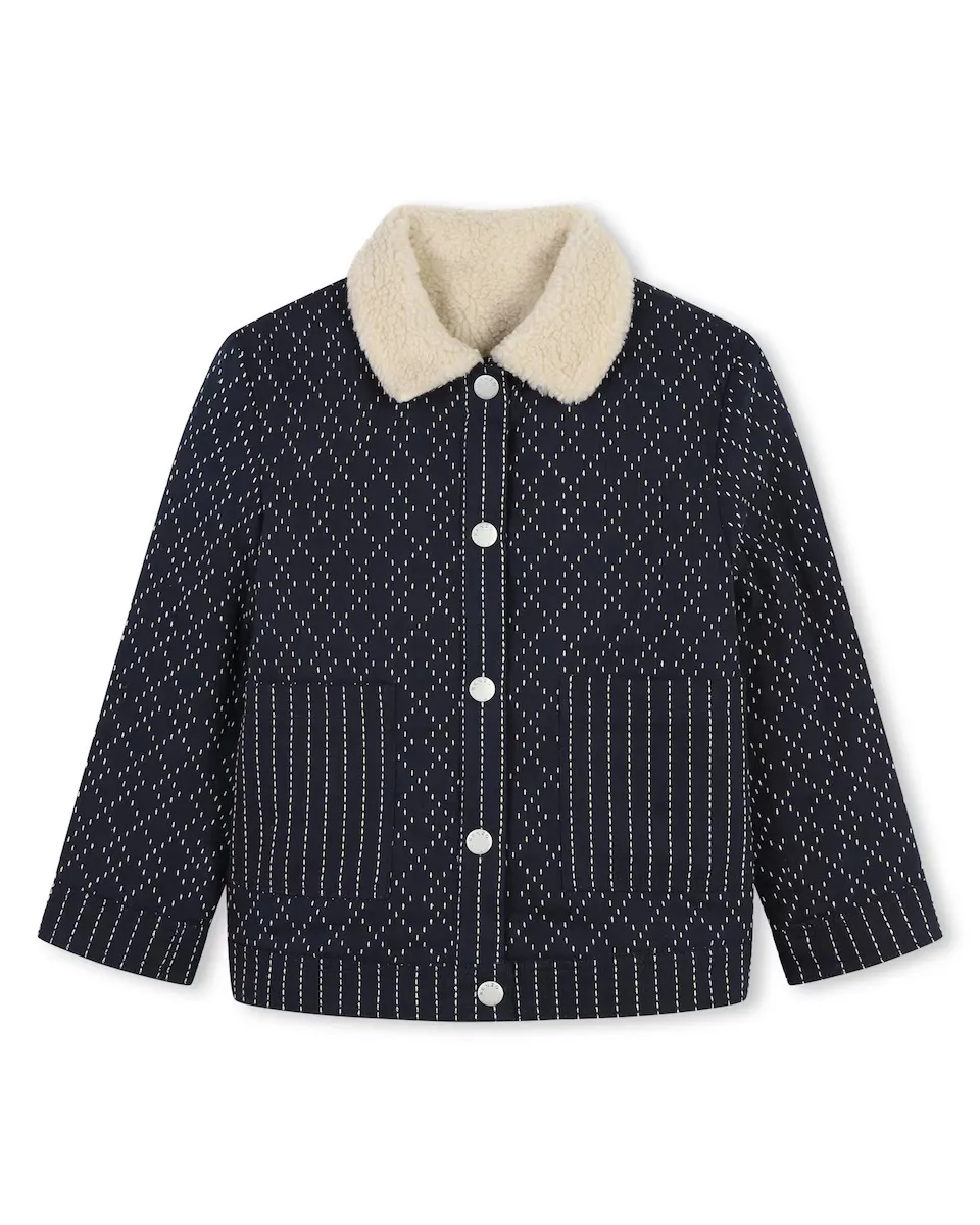 

Двусторонняя куртка с металлическими пуговицами Kenzo Kids, темно-синий
