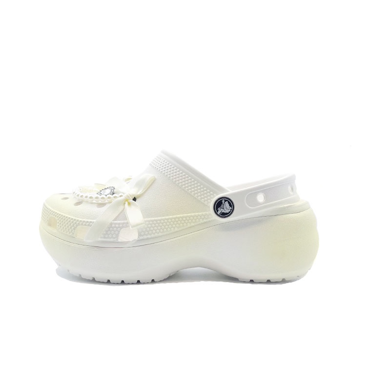 Crocs Классические туфли-сабо на платформе унисекс белого цвета