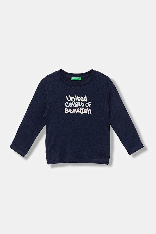 

Детская хлопковая кофта с длинным рукавом United Colors Of Benetton, темно-синий