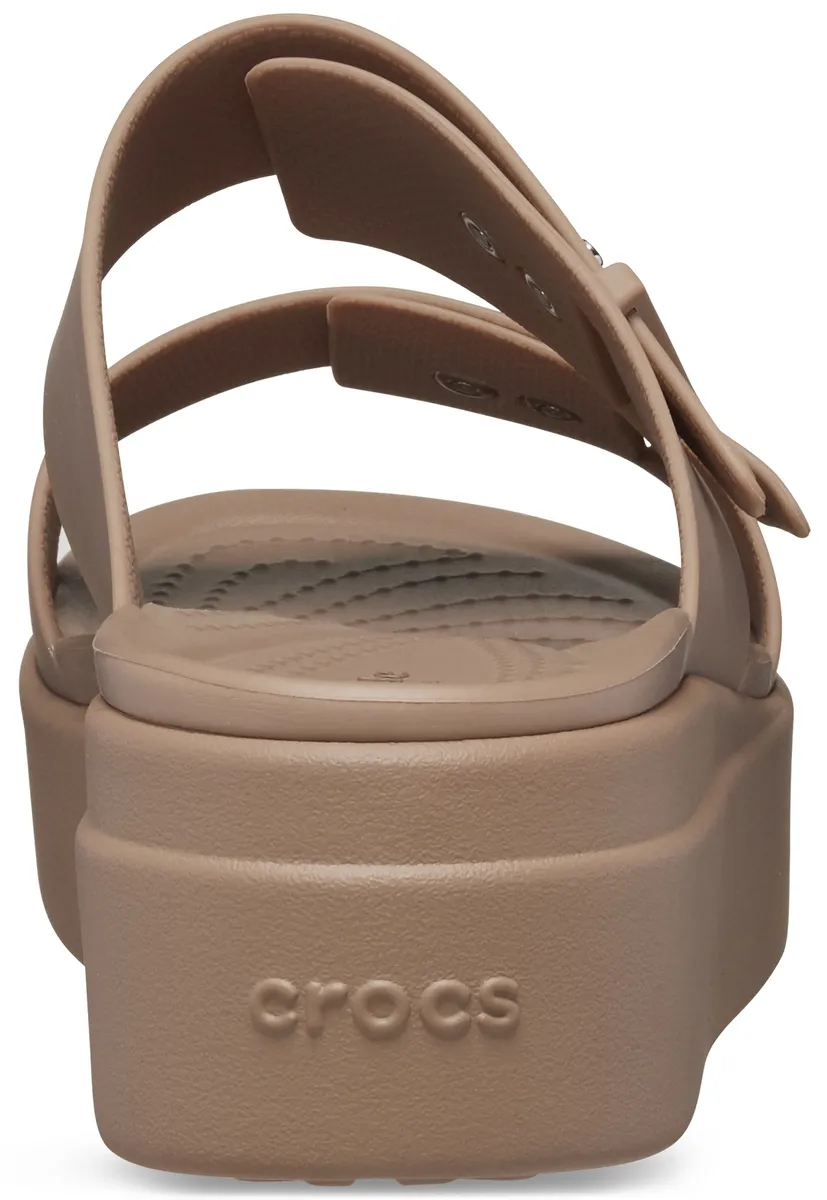 Мюли Crocs "Brooklyn Low Wedge", платформа, летняя обувь, тапочки с пряжкой, цвет Latte — фото 2