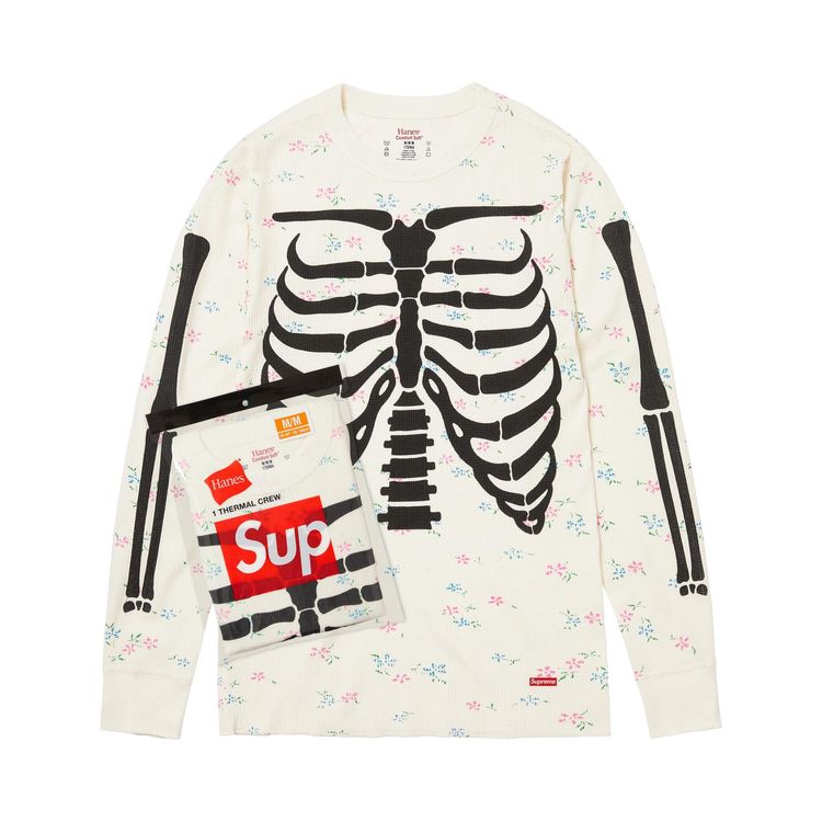 

Термофутболка Supreme x Hanes Bones Thermal Crew (1 шт.), белый