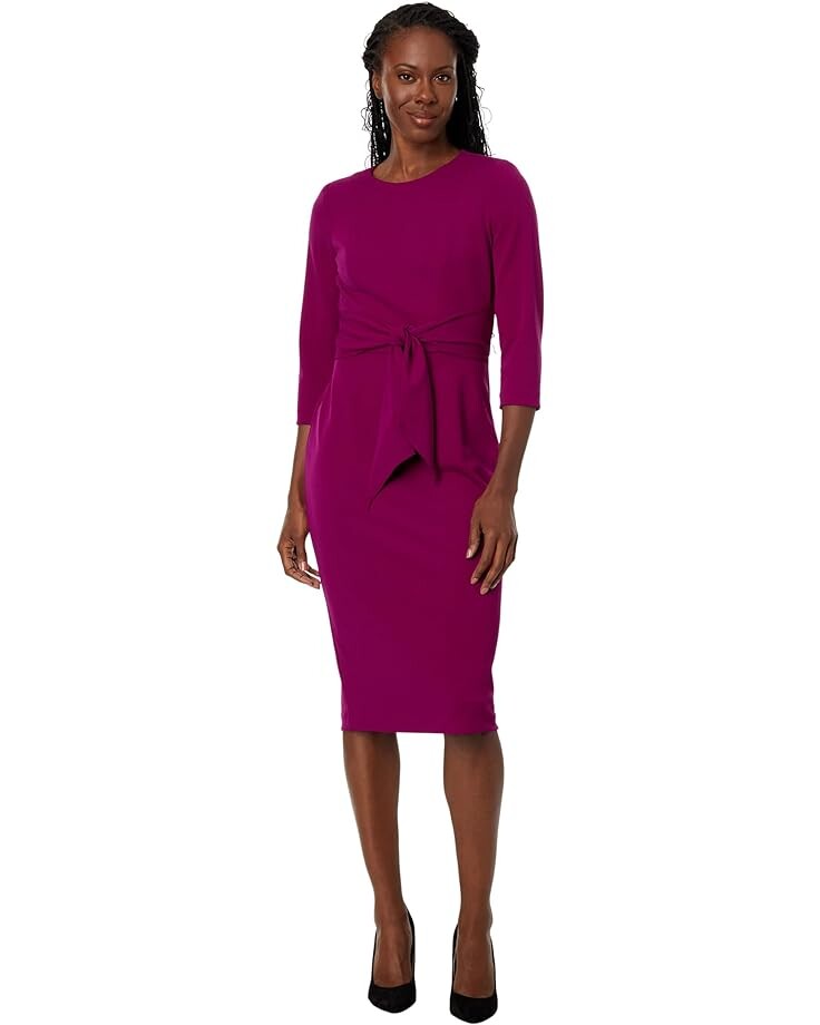 

Платье Adrianna Papell Knit Crepe Tie Waist Sheath, цвет Wildberry