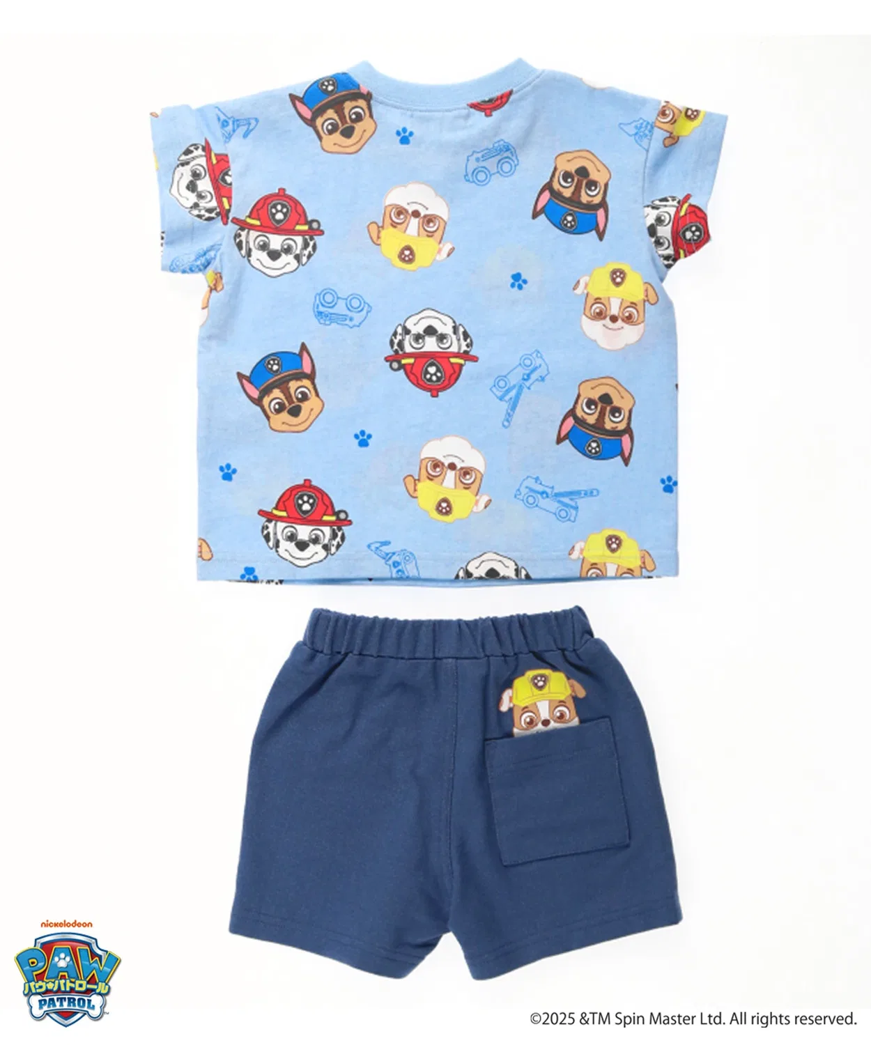 Детский комплект футболка и шорты PAW Patrol, хлопок, синий — фото 3