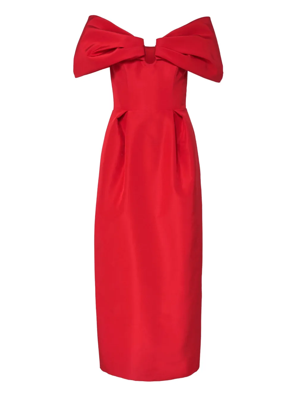 

Платье миди с открытыми плечами Carolina Herrera, красный