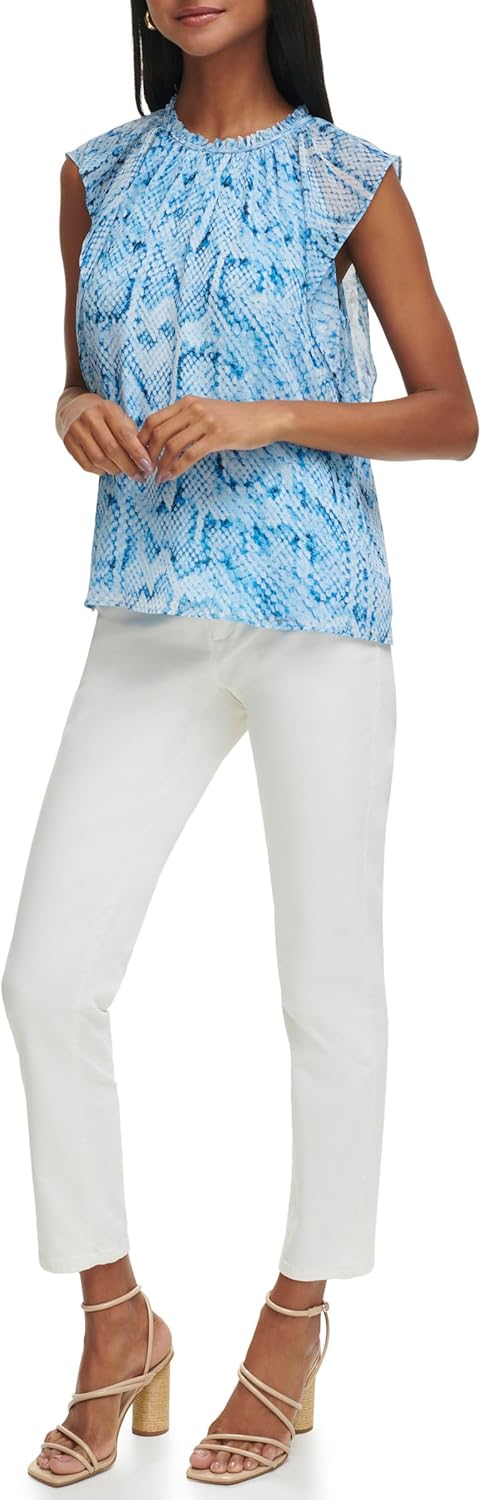 

Женская блузка без рукавов из шифона с принтом Calvin Klein, Capri Multi