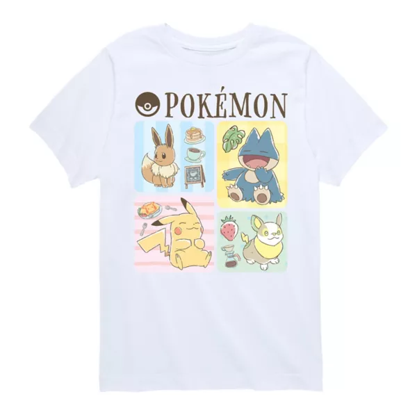 

Футболка с принтом «Pokemon Cafe» для мальчиков 8-20 лет Licensed Character, белый