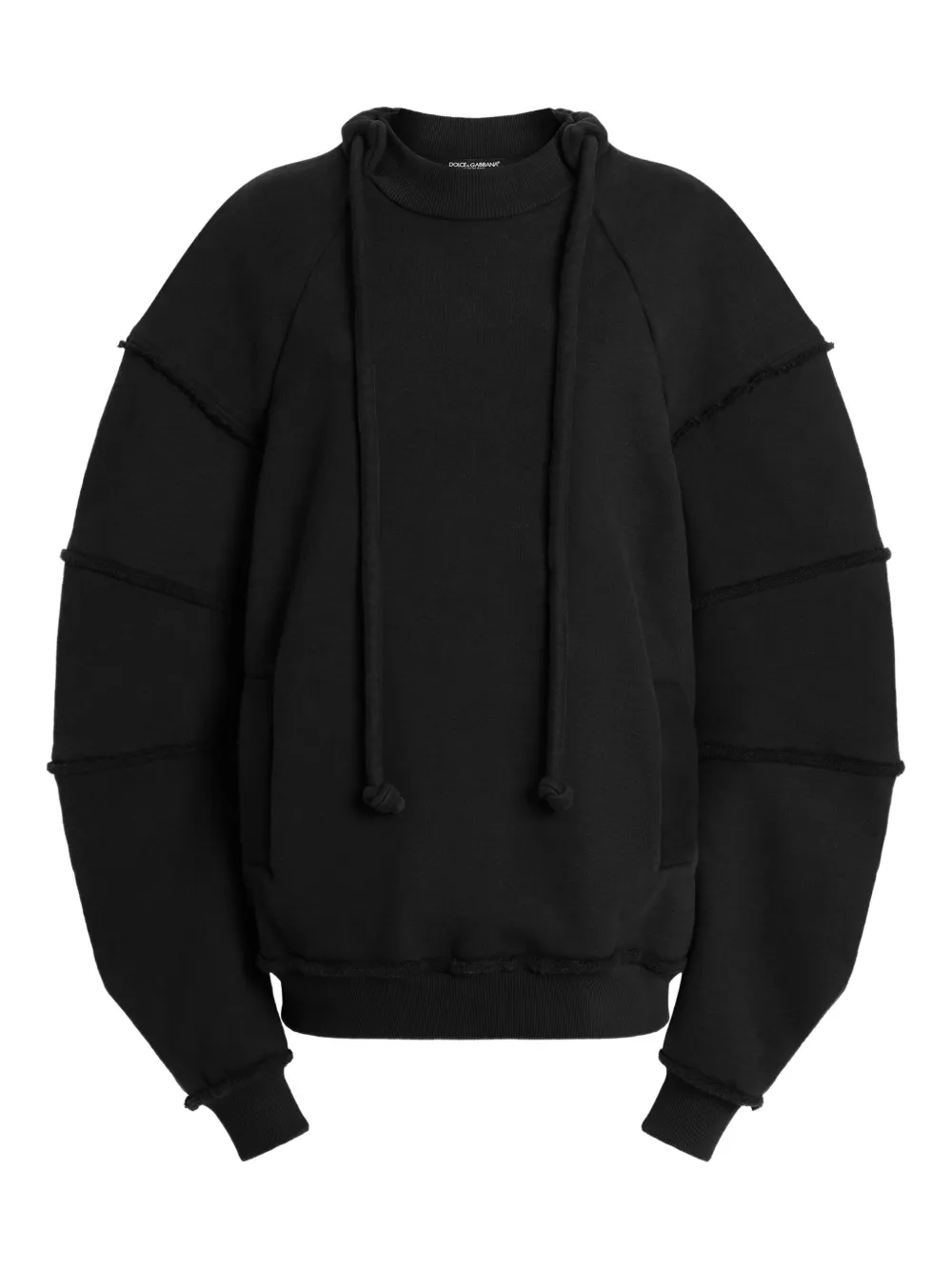 

Толстовка с оборками на рукавах и кулиской DOLCE & GABBANA, черный