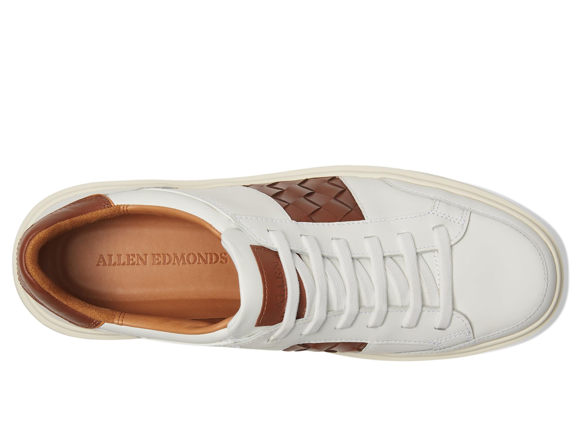 Туфли Allen Edmonds Oliver Woven Slip-on Shoes, цвет White/Woven Luggage Leather — фото 2