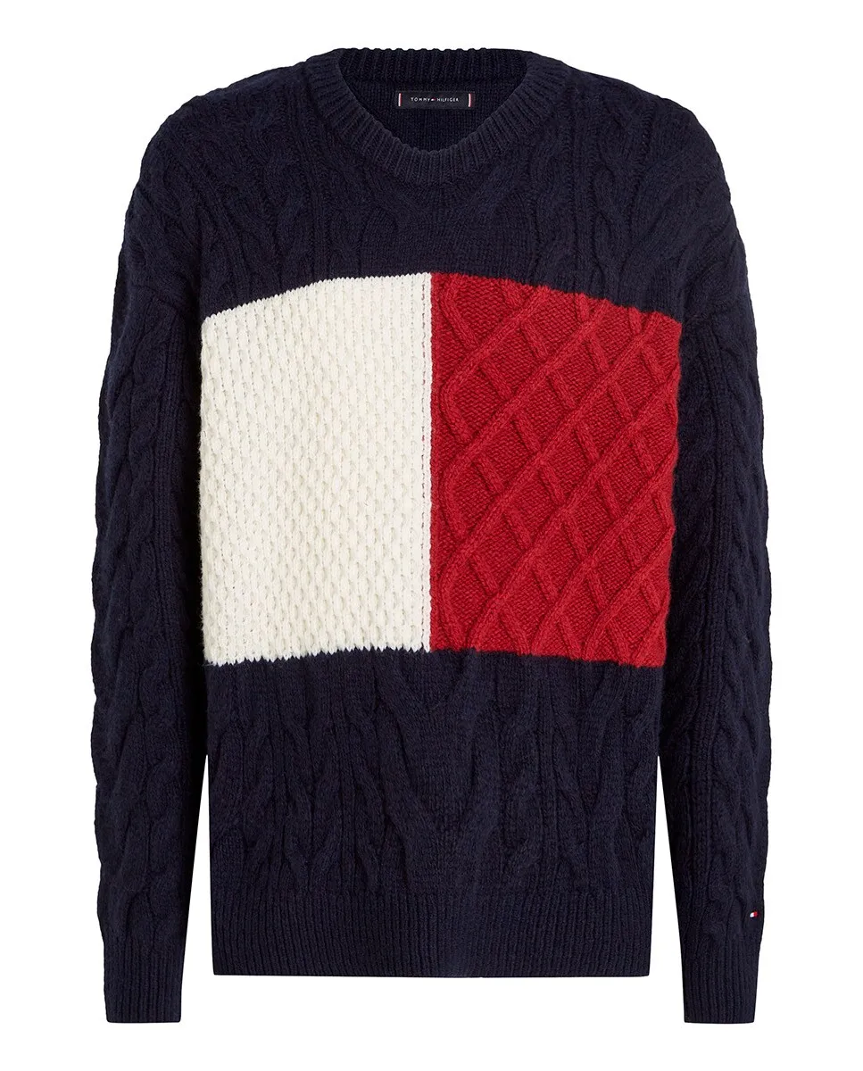 

Мужской вязаный свитер в корпоративном стиле 8 Tommy Hilfiger, темно-синий