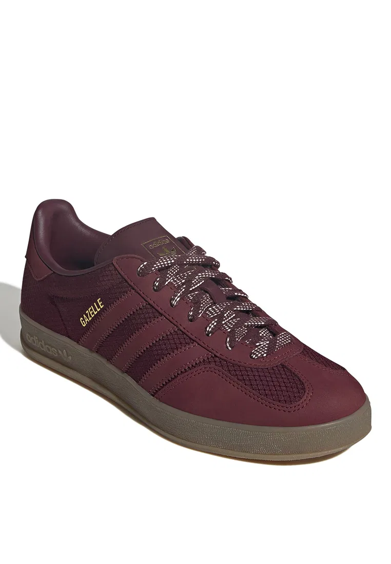 Кроссовки мужские, Gazelle Indoor, Adidas, белый/красный/бордовый — фото 2