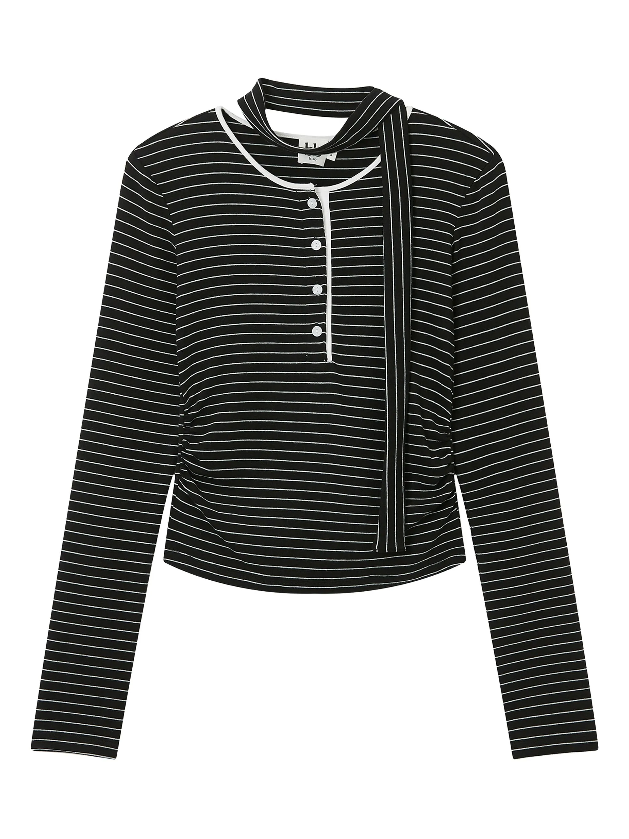 

Полосатый топ на пуговицах B+Ab, черный