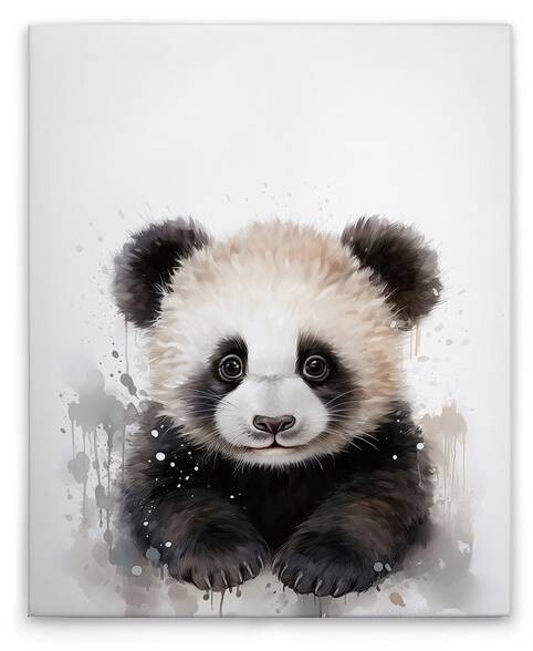 

Картина на холсте A.S. Création Baby Panda цвет weissschwarzgrau