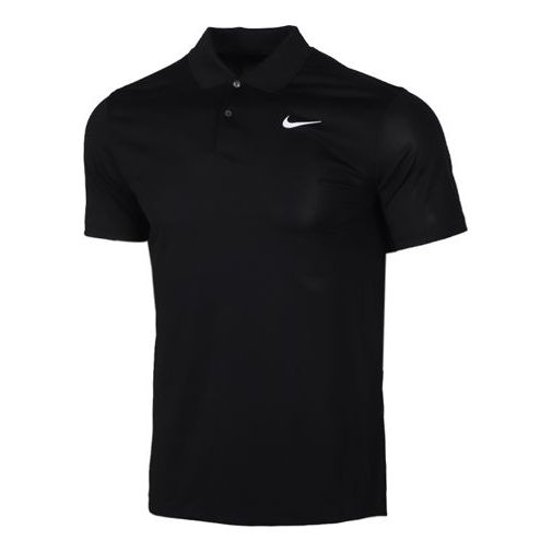 

Футболка logo quick dry breathable sports short sleeve polo shirt black Nike, черный