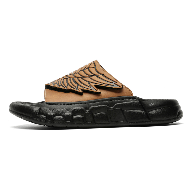 

Jinho Слайдеры мужские Black/Brown/Camel - Camel, цвет Camel