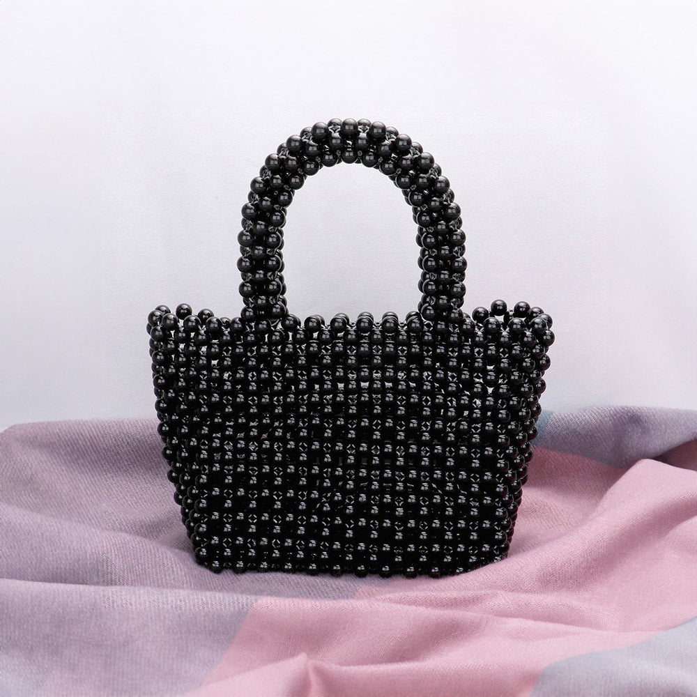

Миниатюрная жемчужная сумка-тоут FASHNZFAB, черный