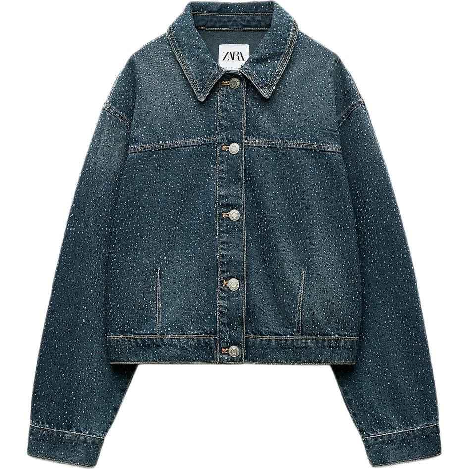 

Траф джинсовая куртка женская синяя ZARA, Синий, Траф джинсовая куртка женская синяя ZARA