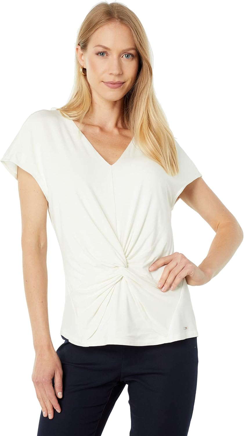 

Женский трикотажный топ с короткими рукавами Tommy Hilfiger, Buff