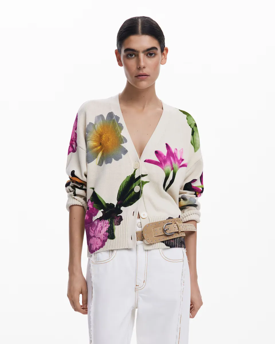 

Женский кардиган с цветочным принтом Desigual, белый