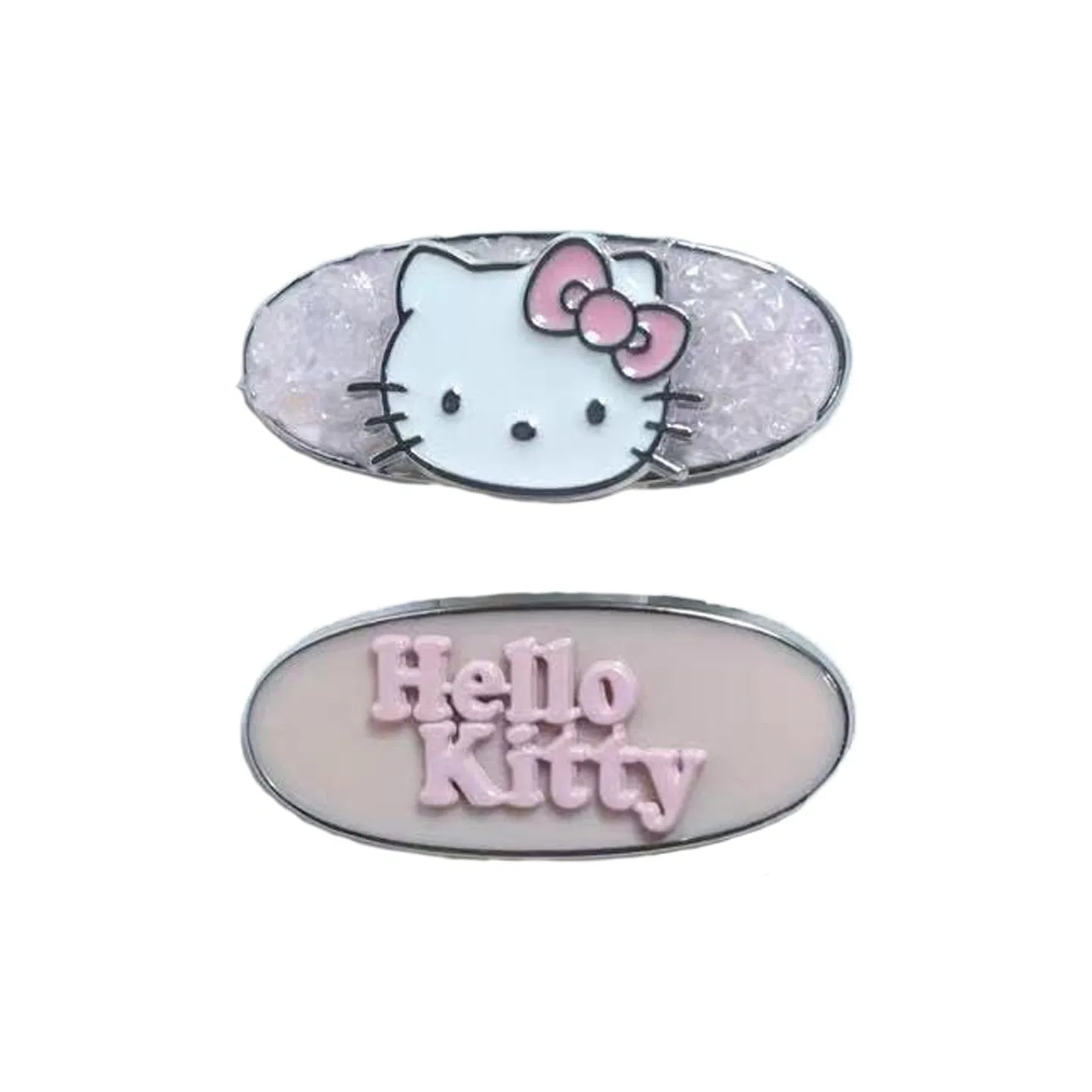 Заколка для волос Hello Kitty овальная розовая Sanrio