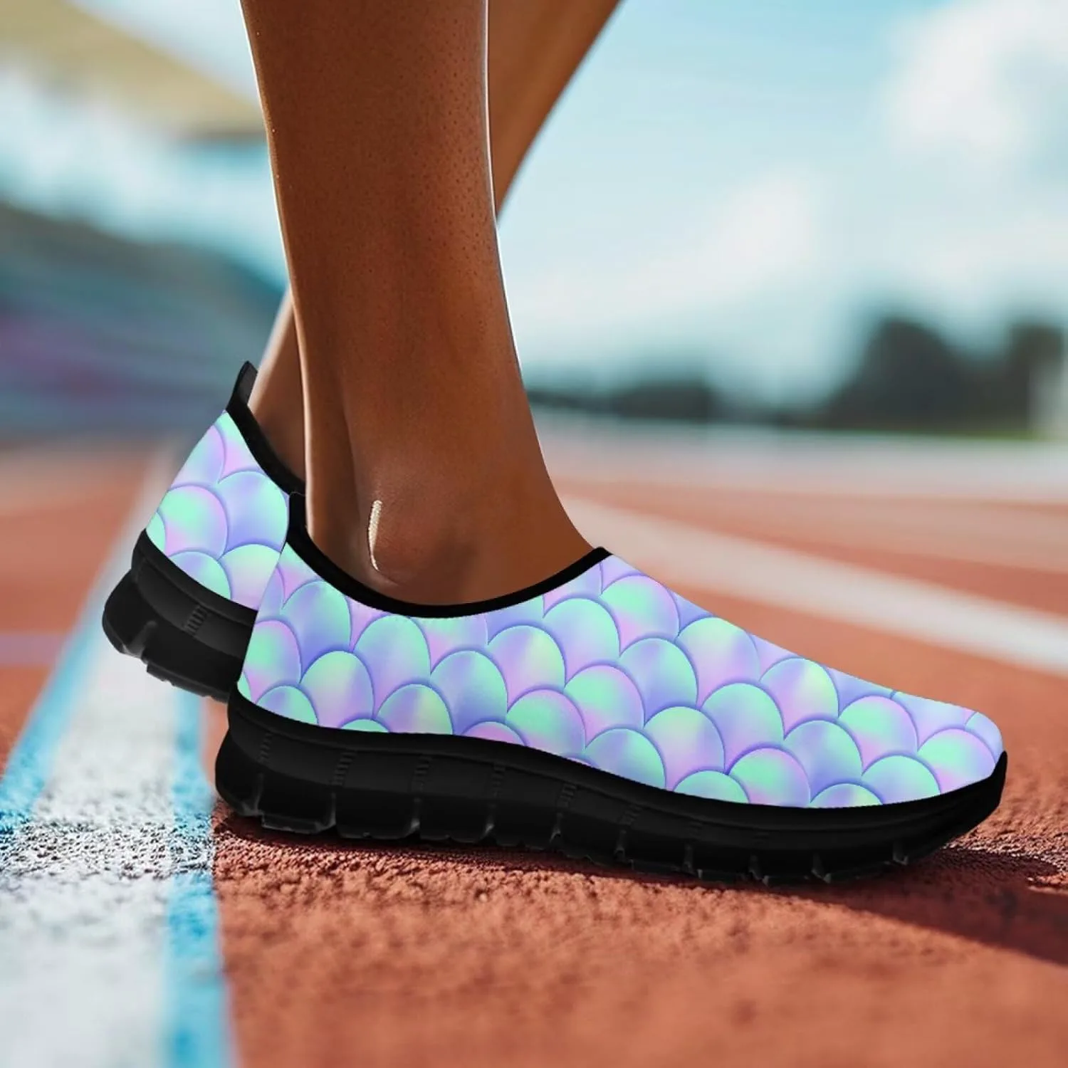 Женские кроссовки Howilath Slip on, дышащие повседневные лоферы для бега, удобная обувь без шнурков с противоскользящей подошвой — фото 3