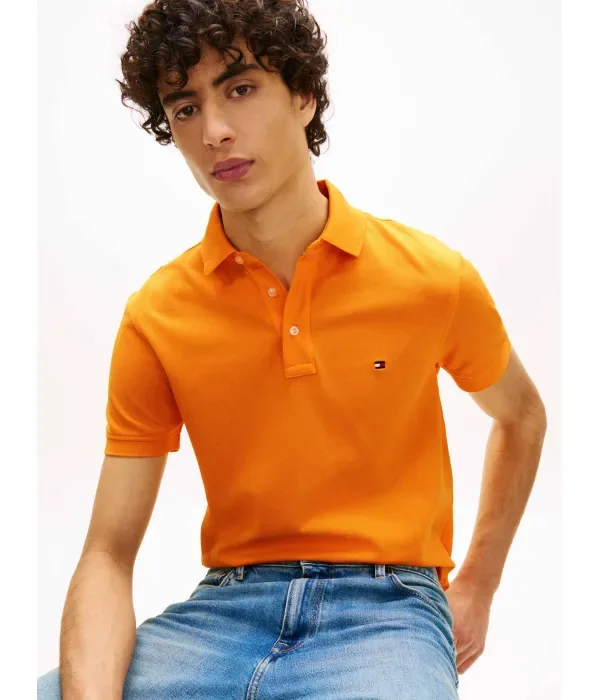 Поло 1985 slim fit Tommy Hilfiger, оранжевый — фото 4